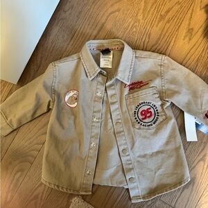 Disney Pixar Cars Lightning McQueen Beige Kids Shirt Jacket